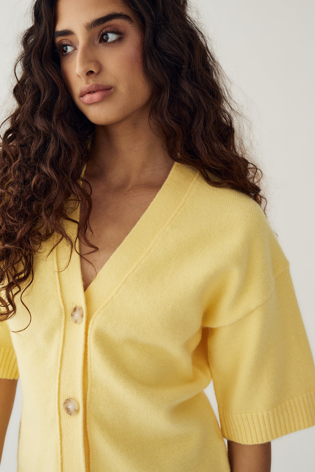 Noella - N-Lenyx Ss Knit 13770003 - 1417 - Butter Yellow Cardigans 