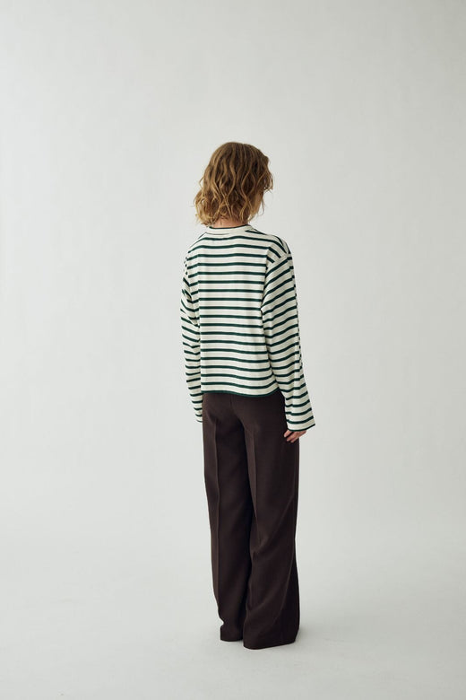 Noella - N-Maple Ls T-Shirt 17260001 - 451 - Eton Ivory Green Stripe T-shirts 