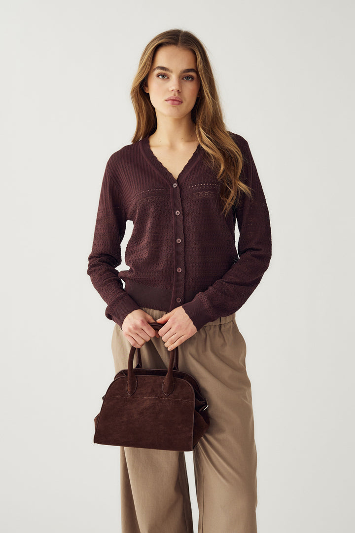 Noella - N-Margrit Knit Cardigan 16040001 - 1345 - Mahogany Cardigans 