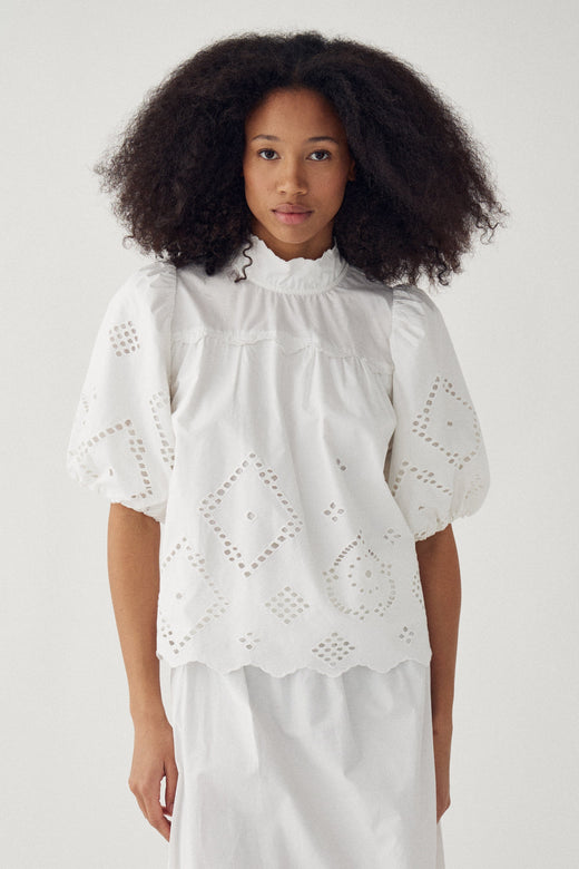 Noella - N-Marilyn Blouse 15070002 - 1249 - White Bluser 