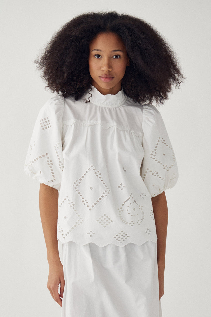 Noella - N-Marilyn Blouse 15070002 - 1249 - White Bluser 