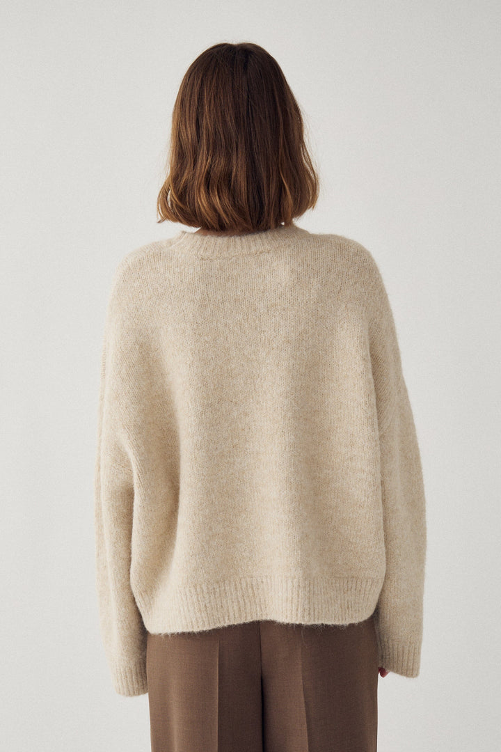 Noella - N-Mavi Knit 16100002 - 023 - Beige Strikbluser 