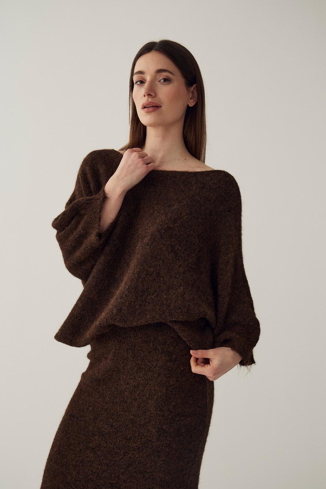 Noella - N-Maxime Knit 16310003 - 674 - Chocolate Strikbluser 