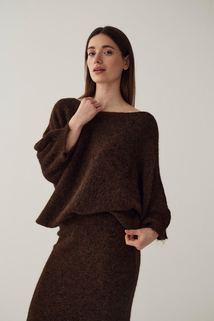 Noella - N-Maxime Knit 16310003 - 674 - Chocolate Strikbluser 