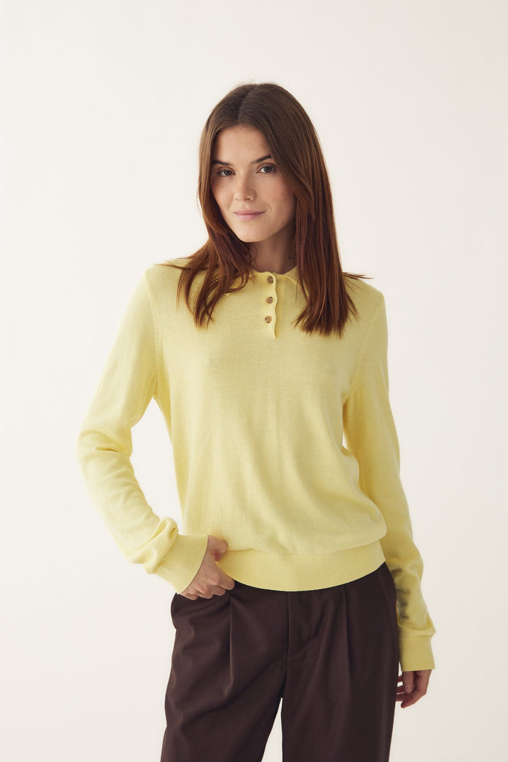 Noella - N-Maxine Knit 14990001 - 1417 - Butter Yellow Strikbluser 