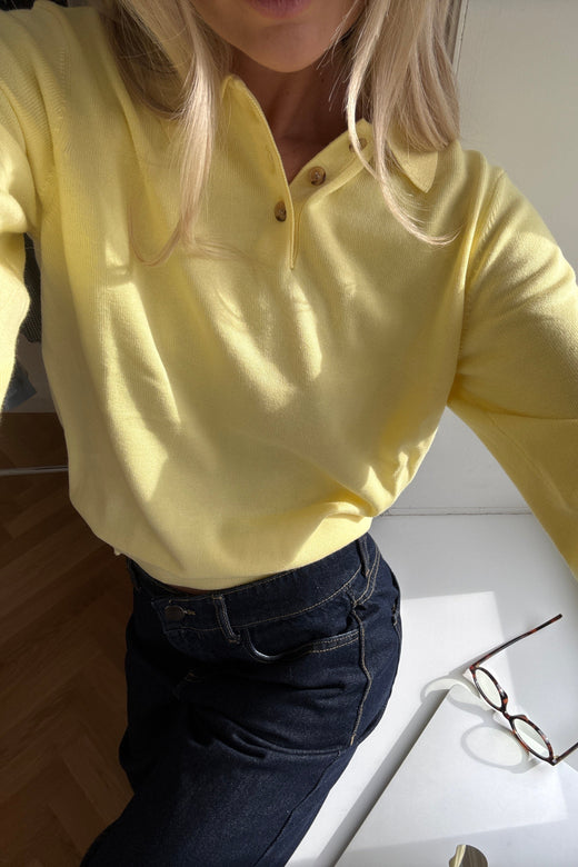 Noella - N-Maxine Knit 14990001 - 1417 - Butter Yellow Strikbluser 