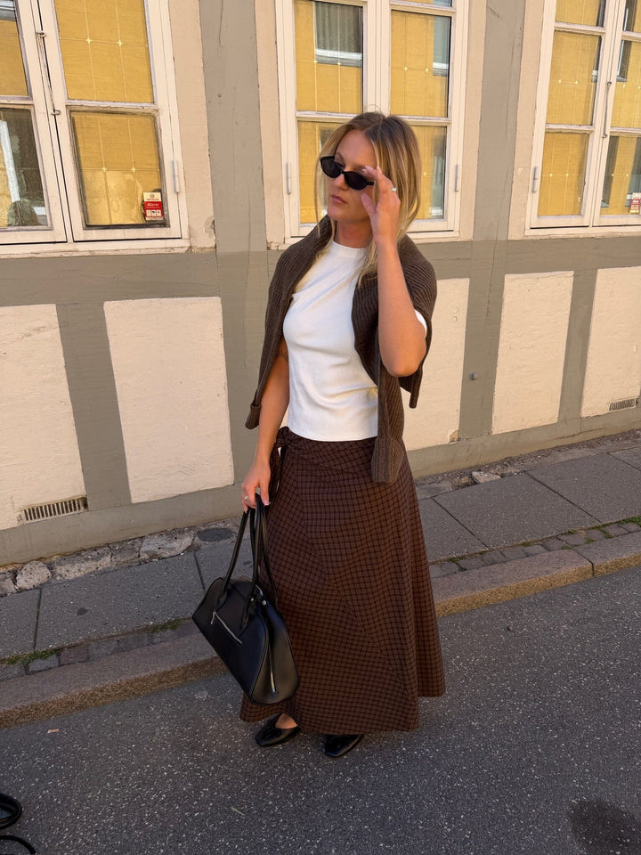 Noella - N-Mitty Skirt 16360002 - 1499 - Devana Brown Check Nederdele 