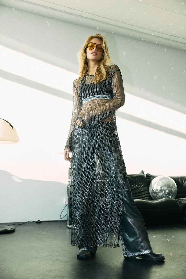 Noisy May - Nmadriana Nw Silver Coated Jeans Az453Mb - 4845014 Medium Blue Denim