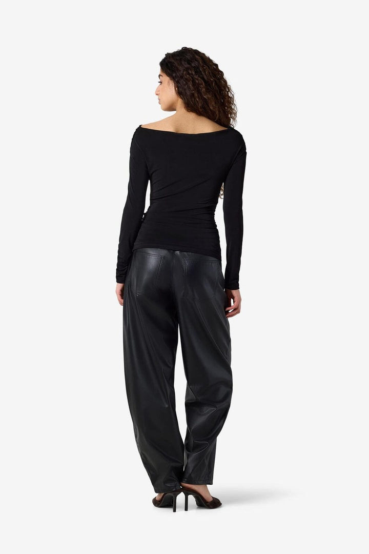 Noisy May - Nmbella Tulla L/S Draped Top - 5129667 Black