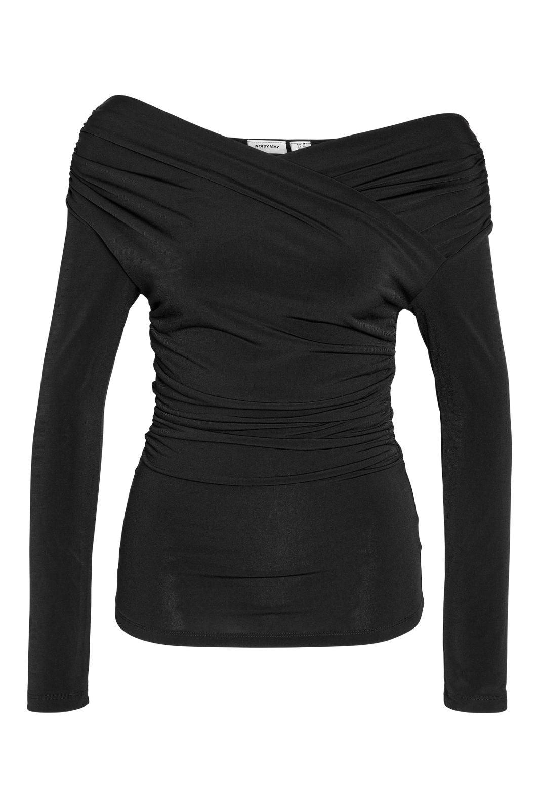 Noisy May - Nmbella Tulla L/S Draped Top - 5129667 Black