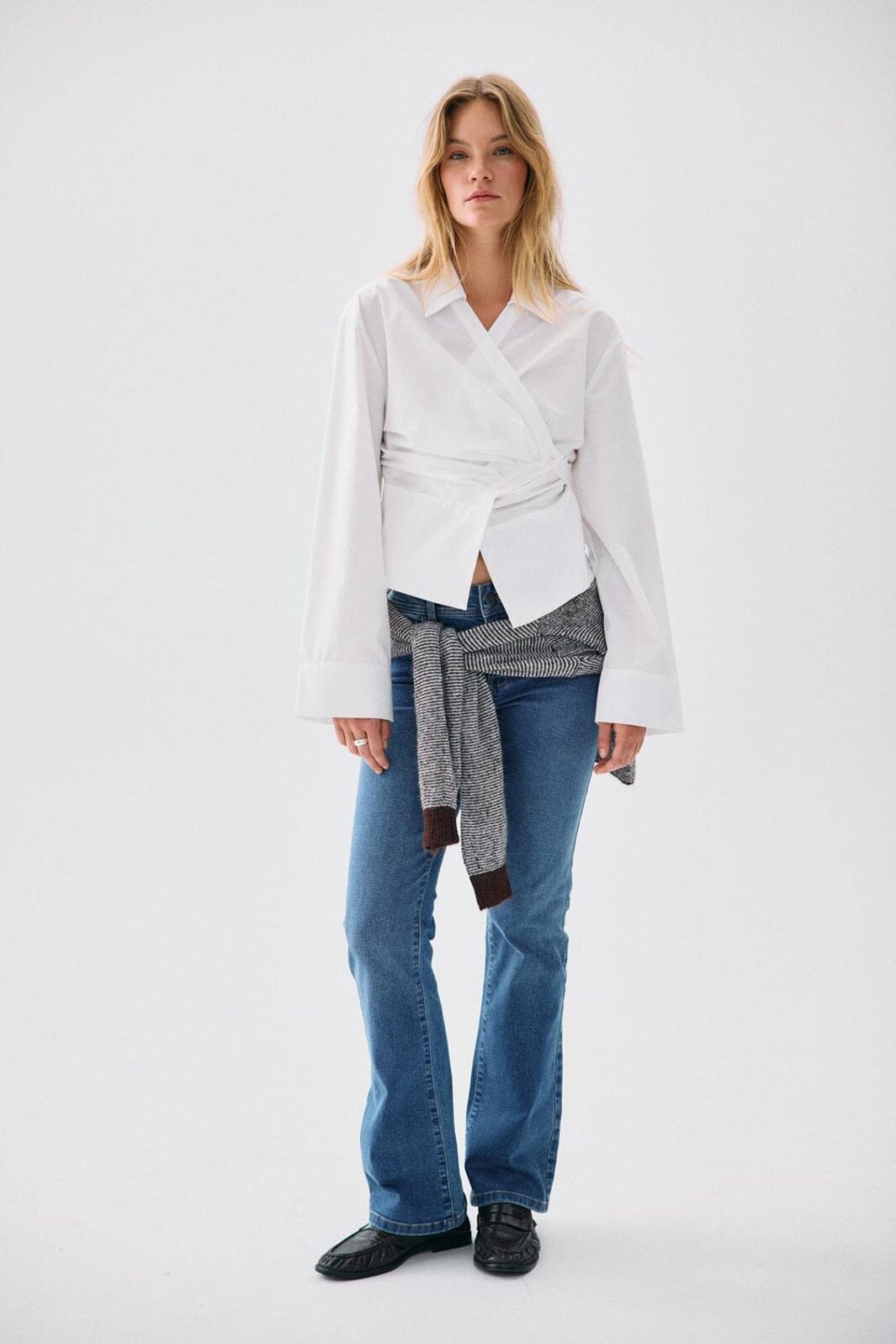 Noisy May - Nmciri L/S Assymetric Closesure Shirt - 5268062 Snow White