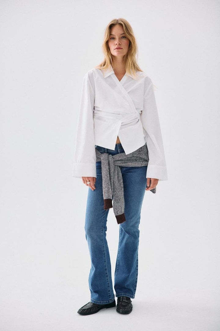 Noisy May - Nmciri L/S Assymetric Closesure Shirt - 5268062 Snow White