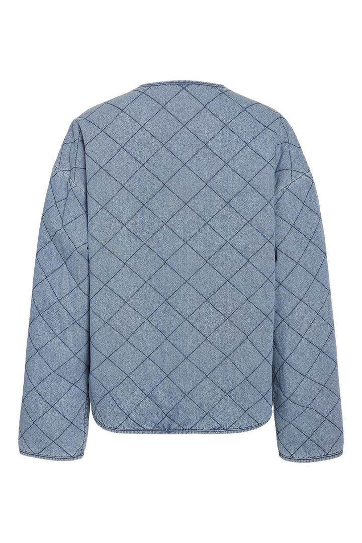 Noisy May - Nmcleo Quilted Denim Jacket - 4945992 Light Blue Denim