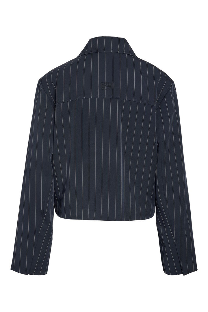 Noisy May - Nmella L/S Pinstripe Jacket Fwd - 4896947 Navy Blazer White