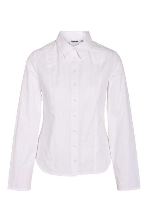 Noisy May - Nmemma L/S Fitted Shirt - 5190525 Bright White