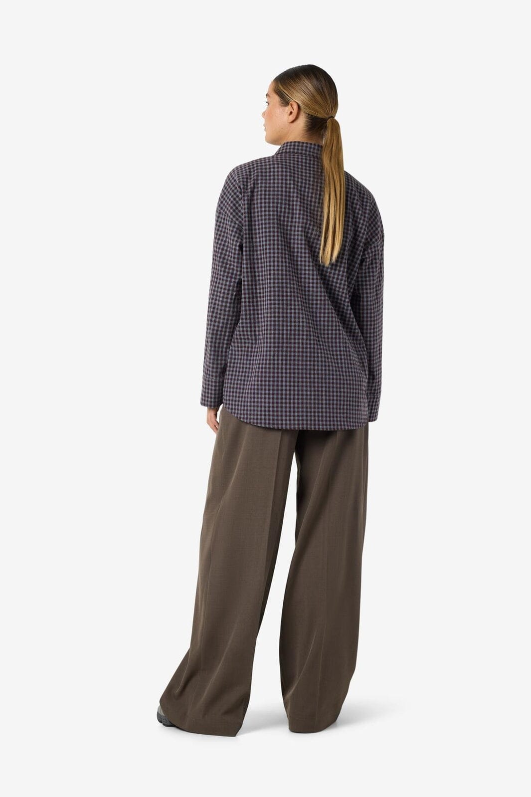Noisy May - Nmhailey Zoe L/S Check Shirt - 5117231 Chocolate Brown Blue Checks