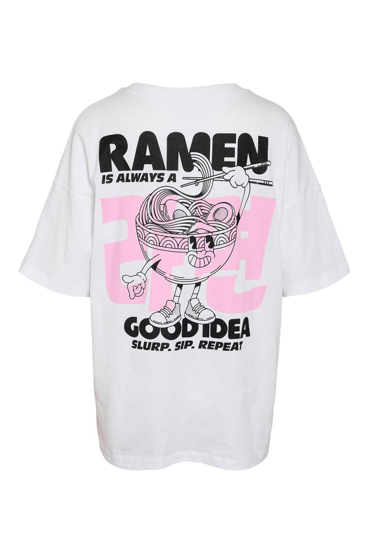 Noisy May - Nmida Ramen S/S T-Shirt - 4976535 Bright White Ramen