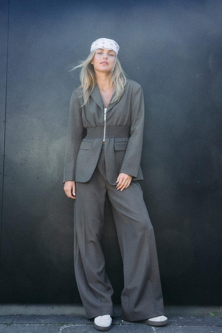 Noisy May - Nmiris L/S Smock Fitted Blazer - 4977570 Morel Melange