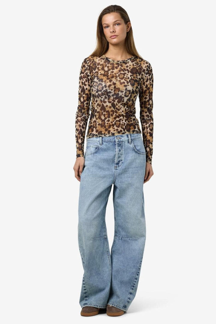 Noisy May - Nmjudith L/S Mesh Top Bg Fwd - 4067990 Black Leo