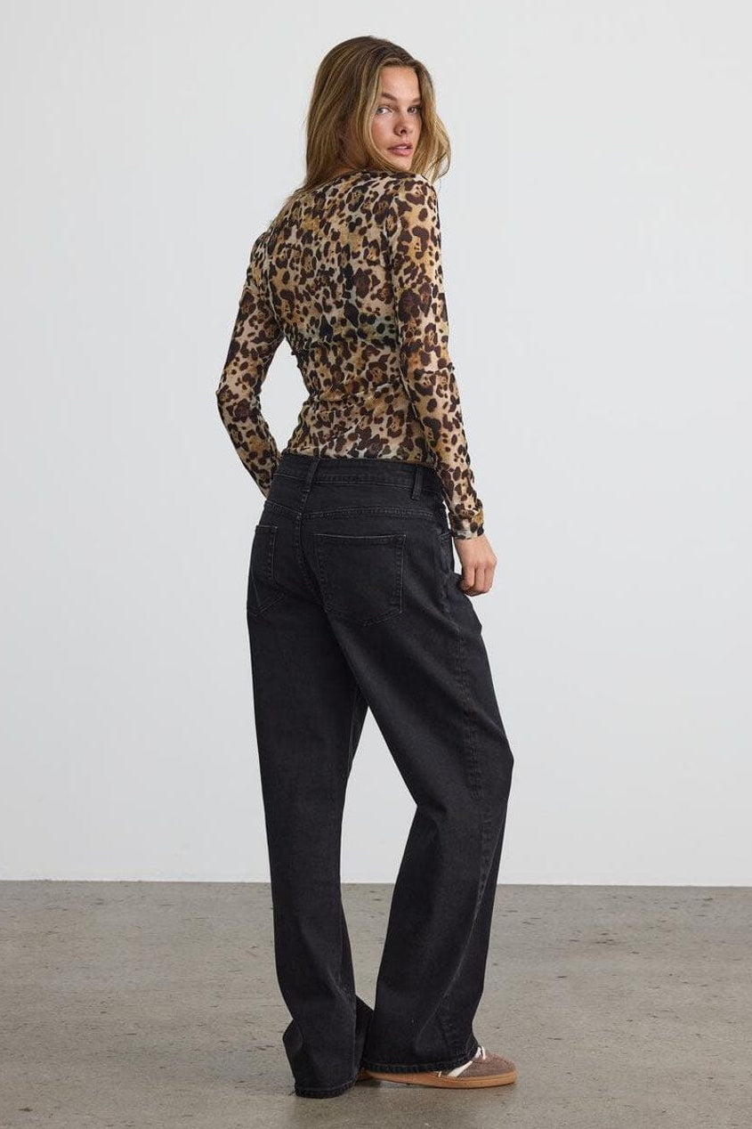 Noisy May - Nmjudith L/S Mesh Top Bg Fwd - 4067990 Black Leo