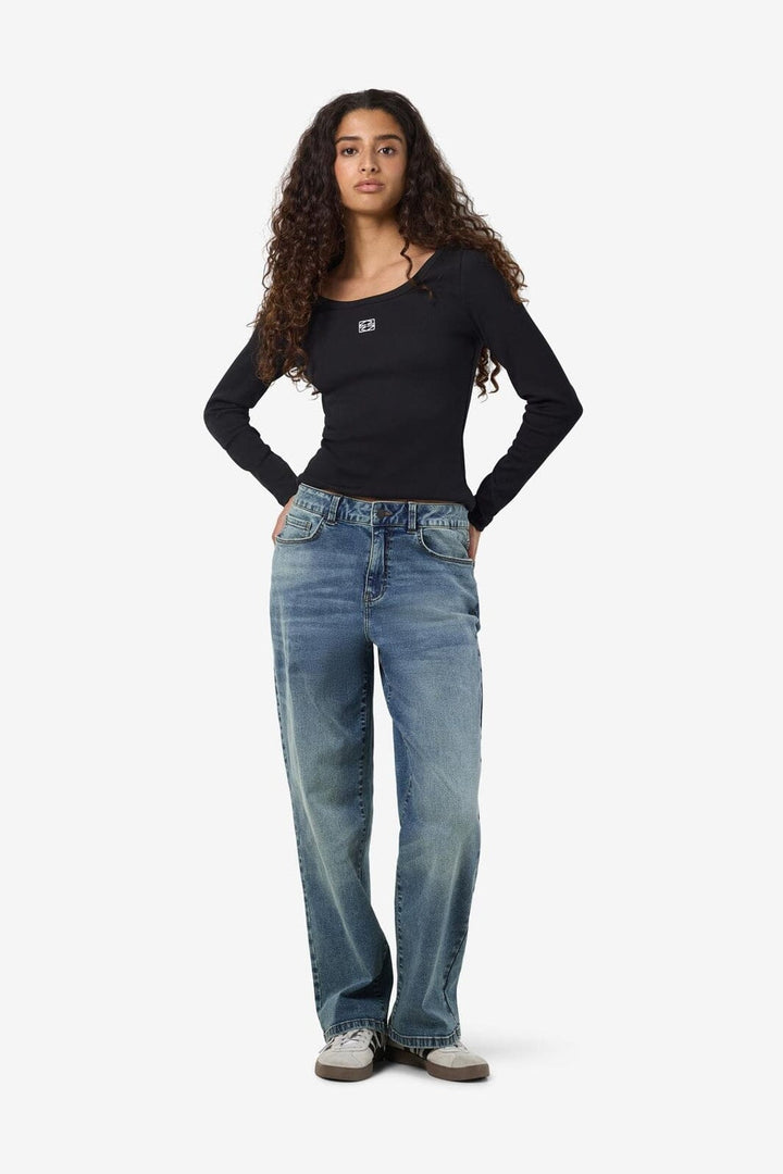 Noisy May - Nmjudy L/S Embr Top - 4863105 Black White Embr