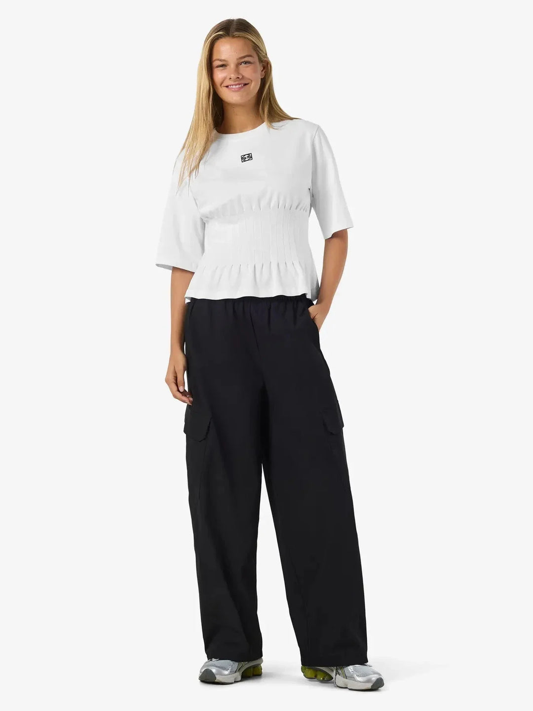 Noisy May - Nmkieran 2/4 Fitted Logo T-Shirt Fwd - 4954047 Bright White Nm Logo T-shirts 