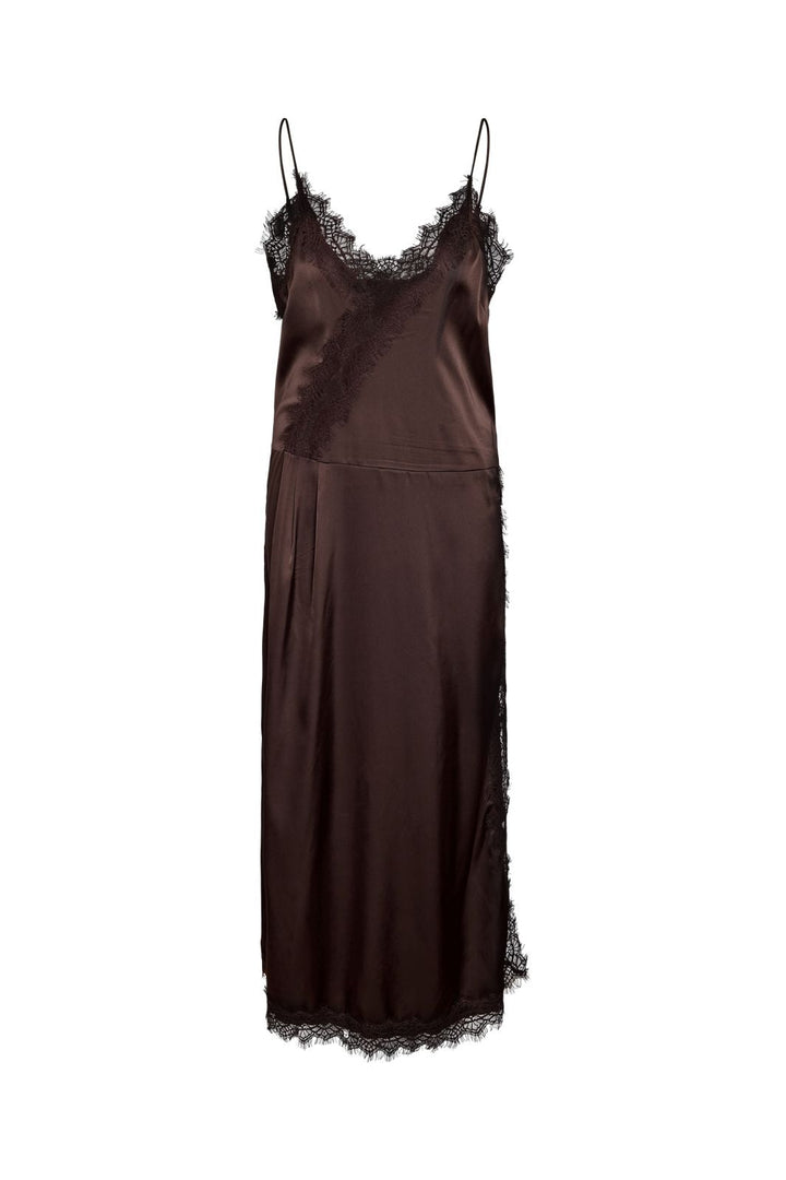 Noisy May - Nmlouise Sl Strap Lace Dress - 5081997 Chocolate Brown