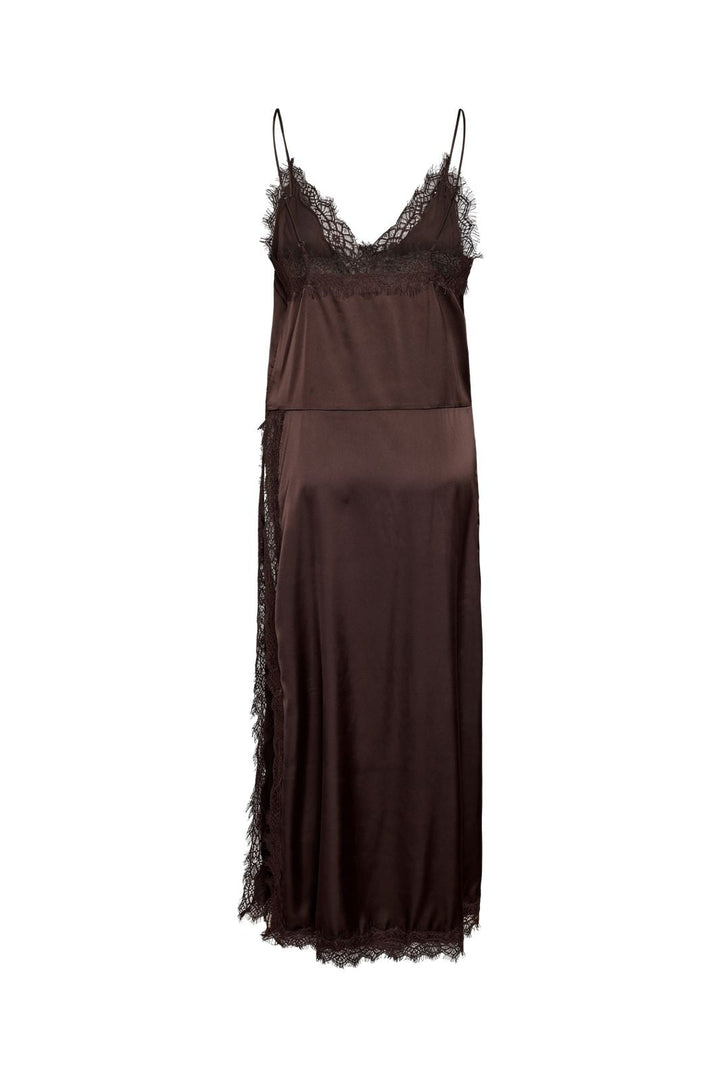 Noisy May - Nmlouise Sl Strap Lace Dress - 5081997 Chocolate Brown
