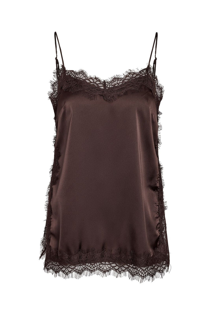 Noisy May - Nmlouise Sl Strap Lace Top - 5081990 Chocolate Brown