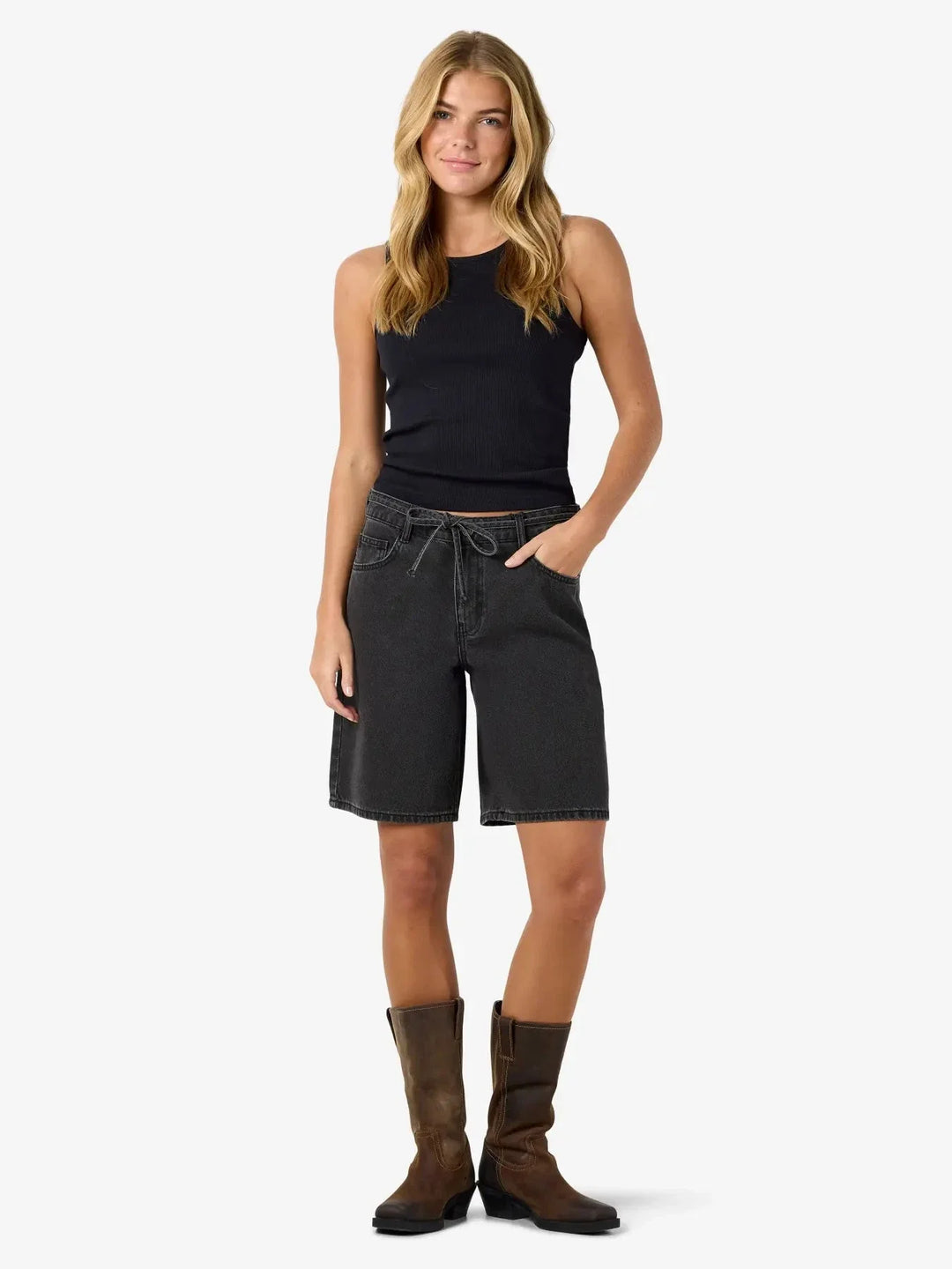 Noisy May - Nmmaisy Loose Shorts Az457Bl - 5070668 Black Denim Shorts 