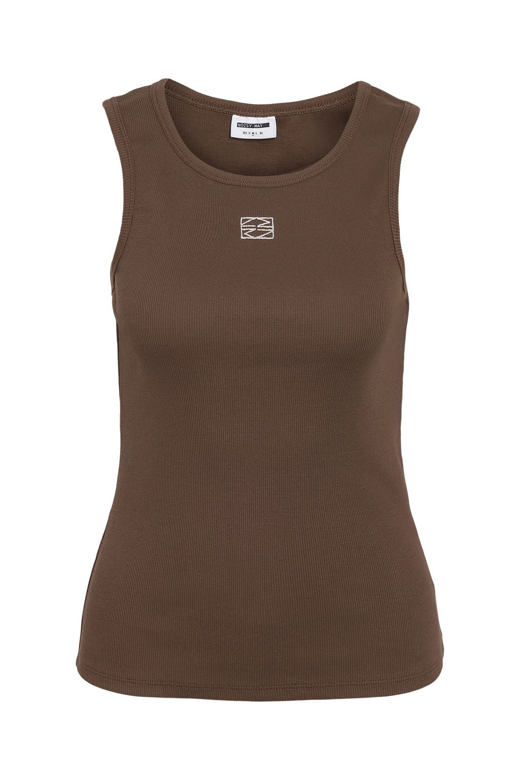 Noisy May - Nmmaya S/L Regular Tank Top - 4975878 Chocolate Brown Birch Emb