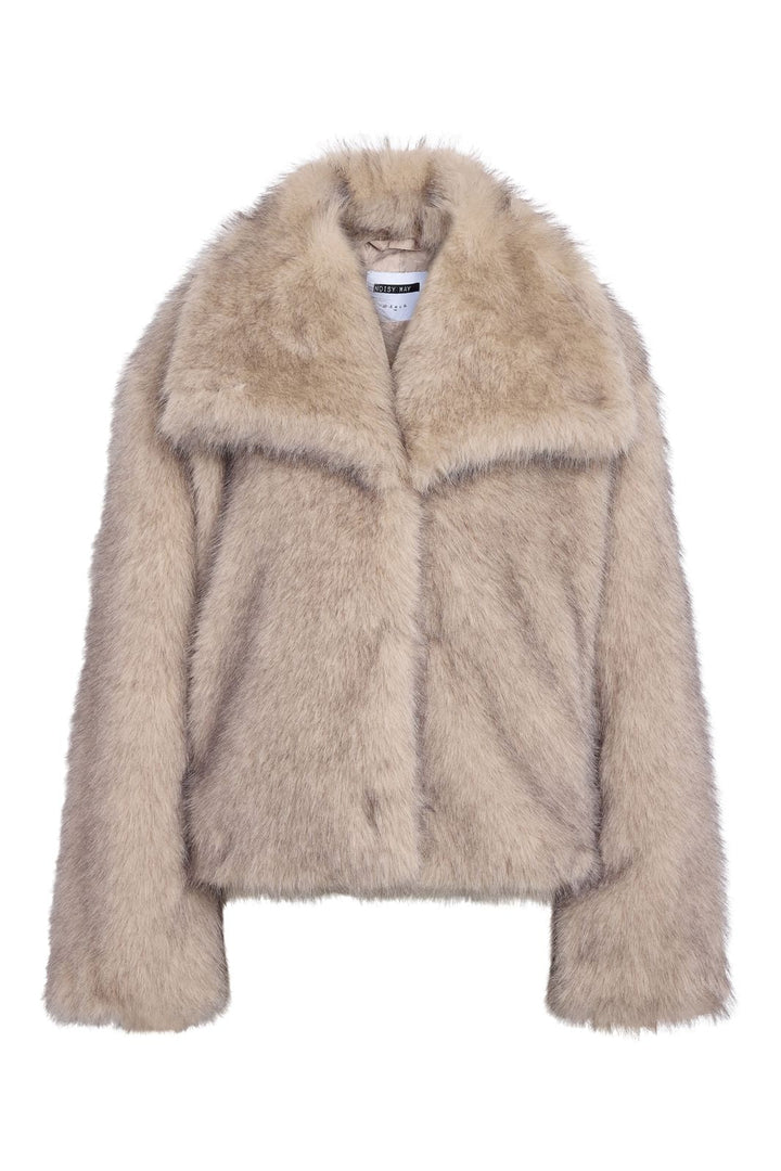 Noisy May - Nmmoira Fur Jacket - 4837827 Birch