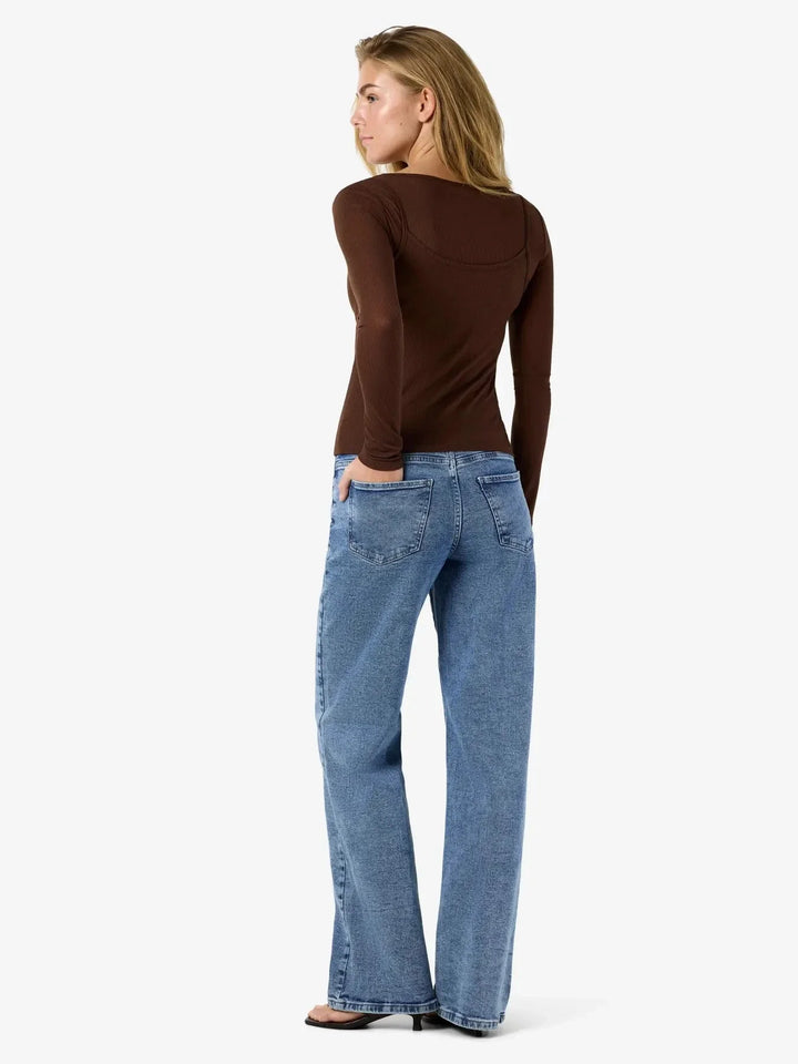 Noisy May - Nmnusa L/S Doublelayer Top - 5144780 Chocolate Brown Bluser 