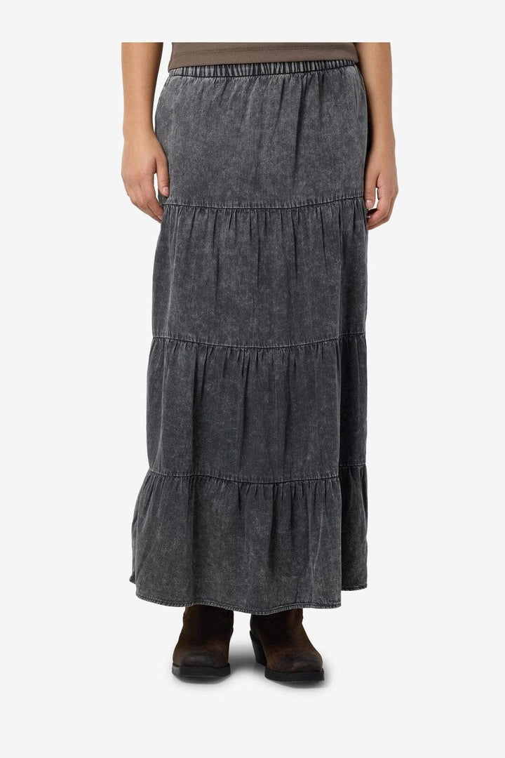 Noisy May - Nmoregon Nw Denim Acid Maxi Skirt Bl - 4777573 Black Washed