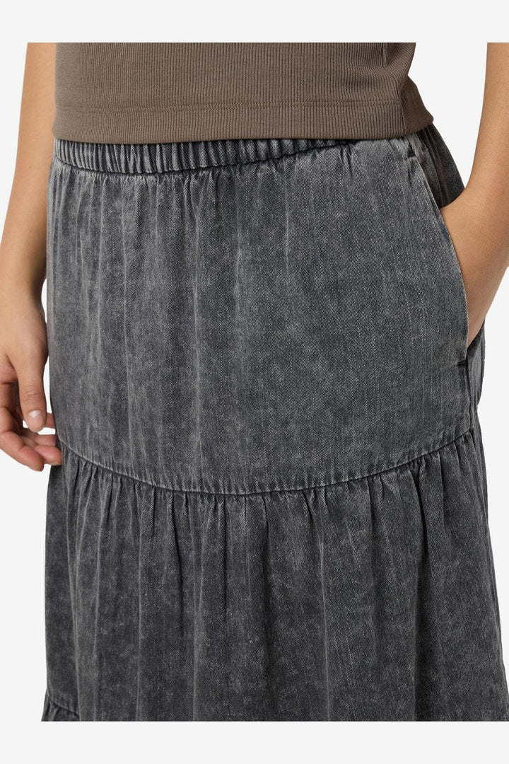 Noisy May - Nmoregon Nw Denim Acid Maxi Skirt Bl - 4777573 Black Washed