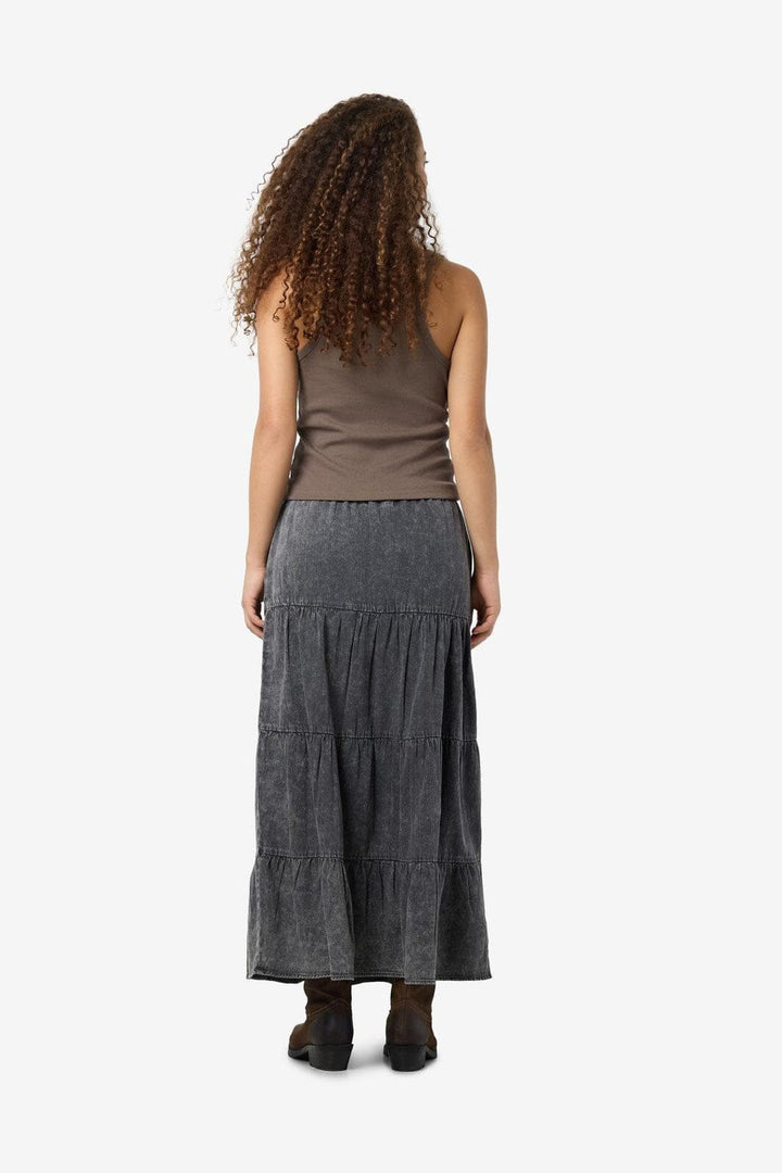 Noisy May - Nmoregon Nw Denim Acid Maxi Skirt Bl - 4777573 Black Washed