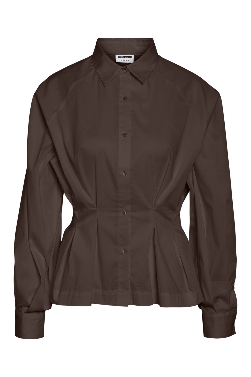 Noisy May - Nmpamila L/S Detail Shirt - 5092645 Chocolate Brown