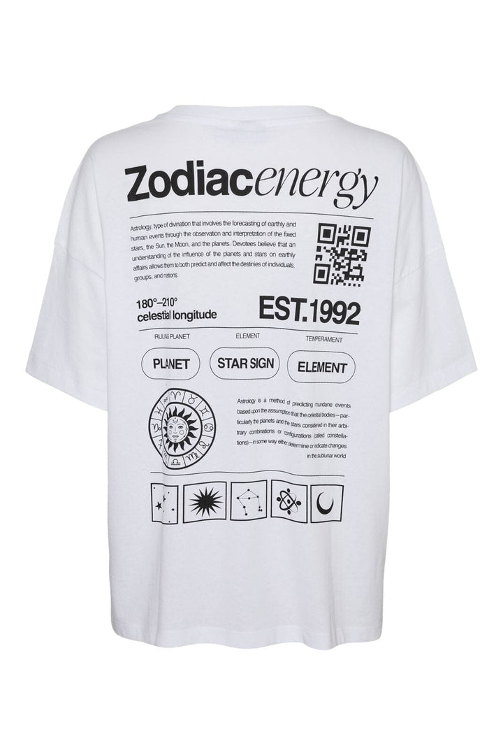 Noisy May - Nmpluto Ida S/S T-Shirt - 4911433 Bright White Zodiac Energy T-shirts 