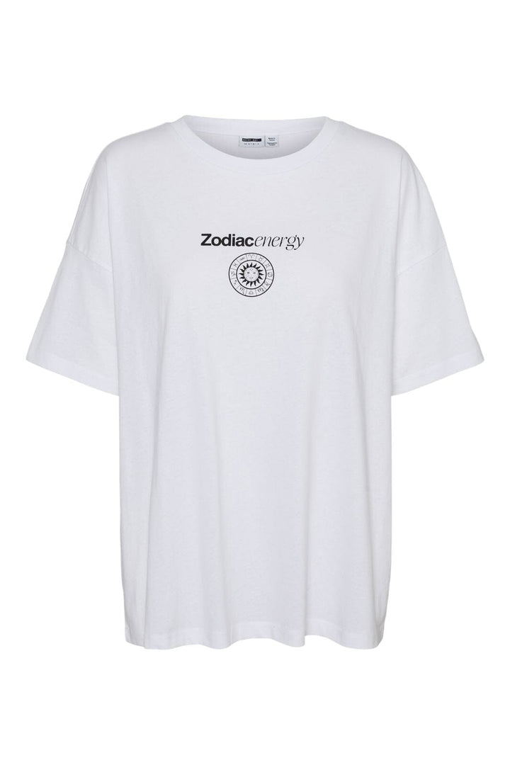 Noisy May - Nmpluto Ida S/S T-Shirt - 4911433 Bright White Zodiac Energy T-shirts 