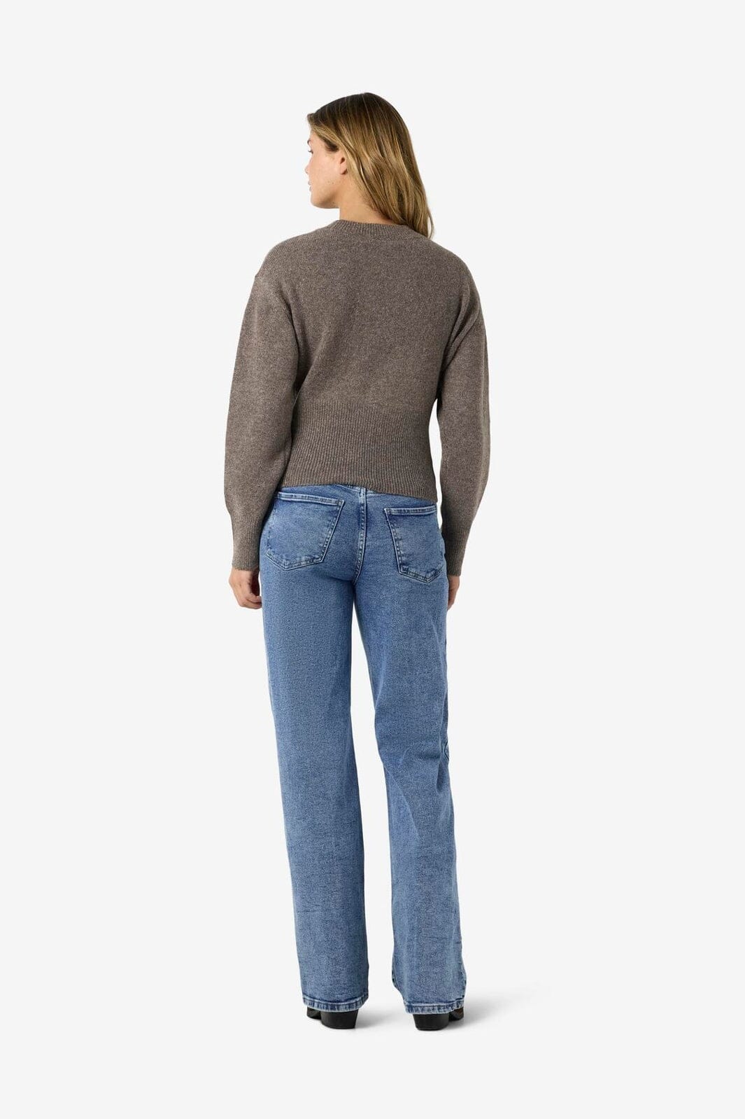 Noisy May - Nmsloan L/S O-Neck Knit - 5026362 Morel
