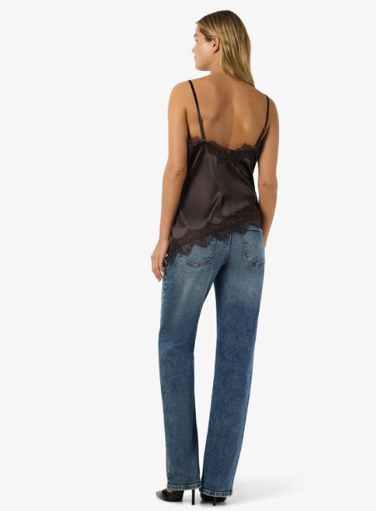 Noisy May - Nmsofie S/L Satin Top - 5079330 Chocolate Brown Toppe 