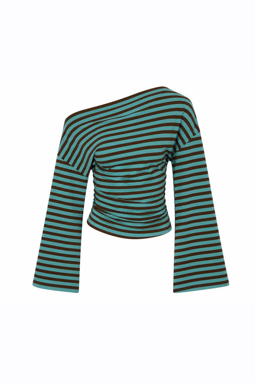 Noisy May - Nmstormi June L/S Off Shoulder Top - 5292986 Scuba Blue Demitasse