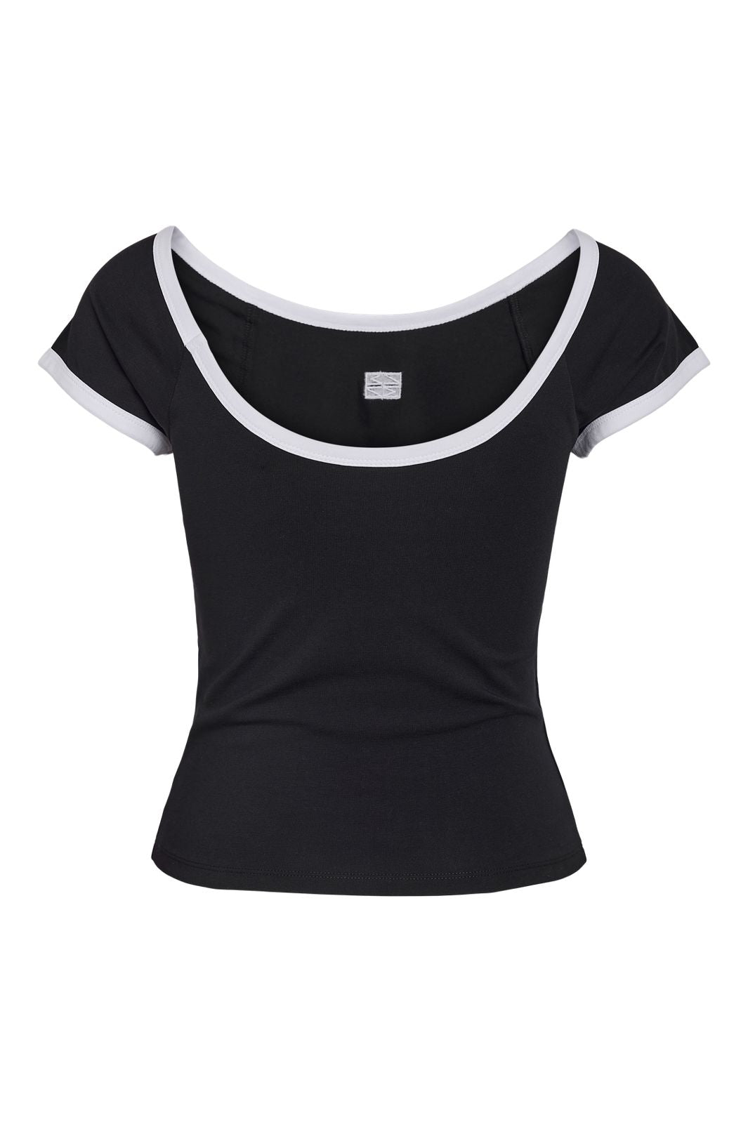 Noisy May - Nmtwin S/S O-Neck Contrast Tee Fwd - 4980977 Black White Contrast