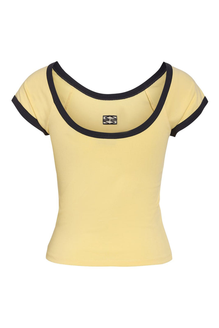 Noisy May - Nmtwin S/S O-Neck Contrast Tee Fwd - 4980978 French Vanilla Obsidian Contrast