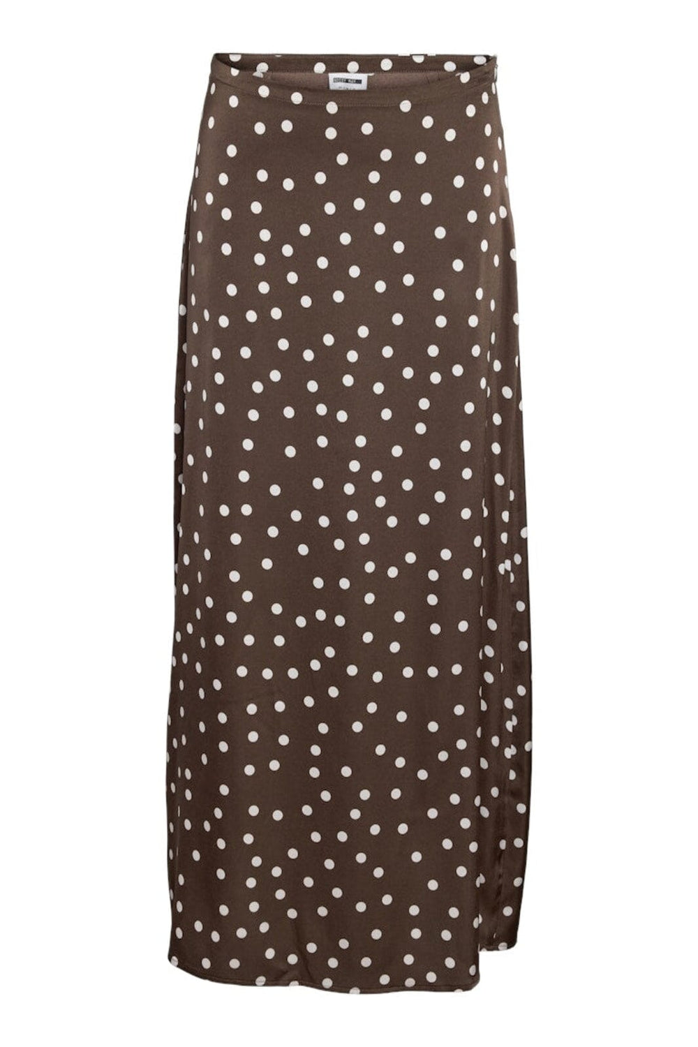 Noisy May x Molly&My - Nmbambi Midi Satin Skirt - 5054595 Chocolate Brown White Polka Nederdele 