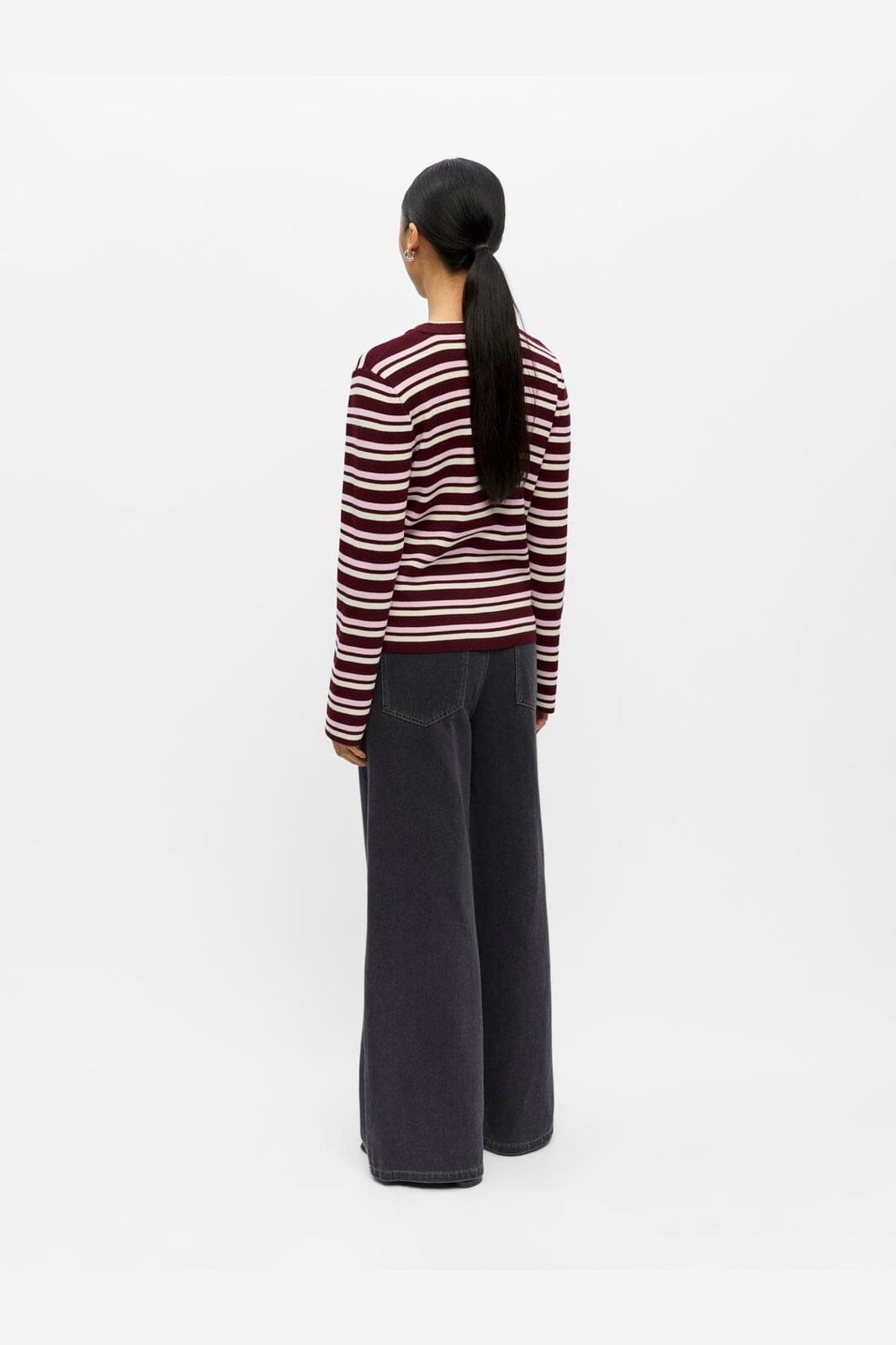 Object - Objester L/S Re Knit Pullover - 5162428 Windsor Wine Roseate Spoonbill + Birch