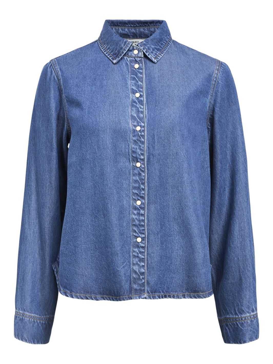 Object - Objframe Lo L/S Shirt - 4789040 Medium Blue Denim