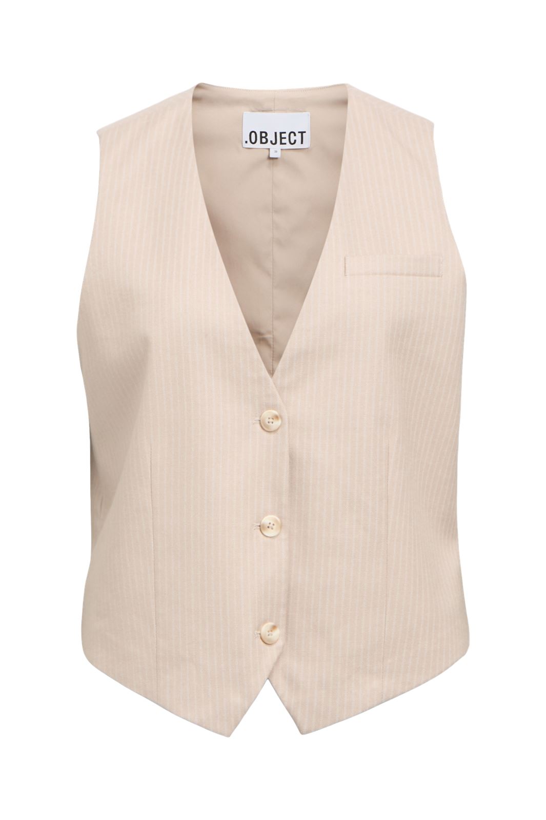 Object - Objlisa Re Short Waistcoat - 4925622 Sandshell Cloud Dancer