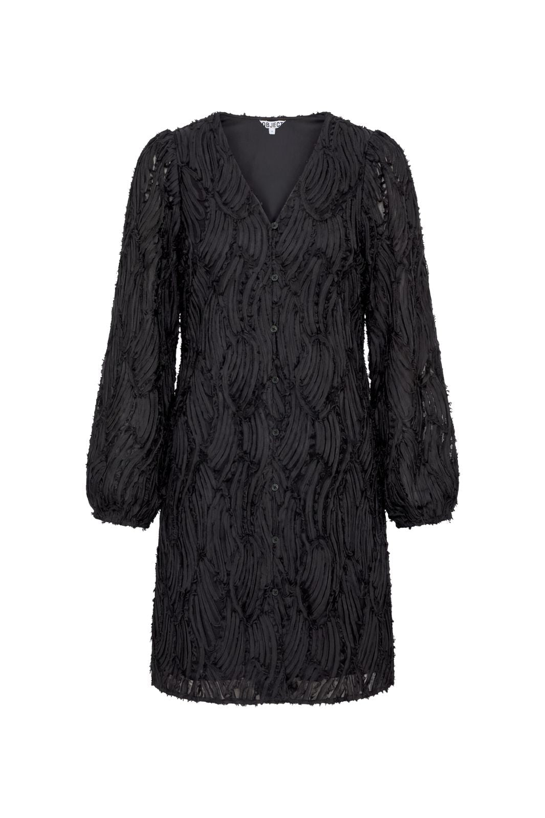Object - Objlucie Luka L/S Re Dress 147 - 5167634 Black