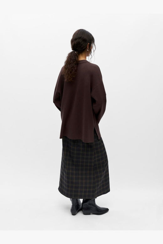 Object - Objreynard L/S Lo Knit Pullover - 5104039 Seal Brown